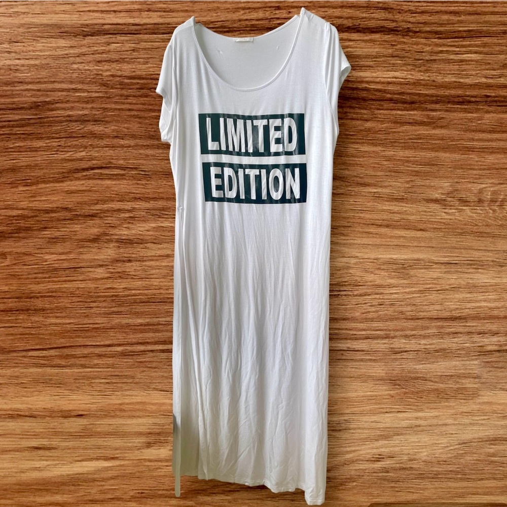 LIMITED EDITION WHITE MAXI DRESS COVER UP IN WHITE SIZE 1X NWOT - Picture 4 of 10